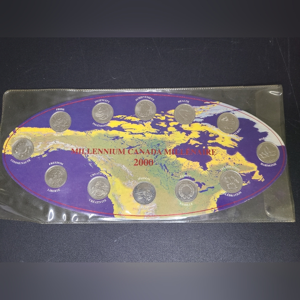 Millennium Canada 2000 Coin Set Complete Collection Souvenir Map Coins Vintage